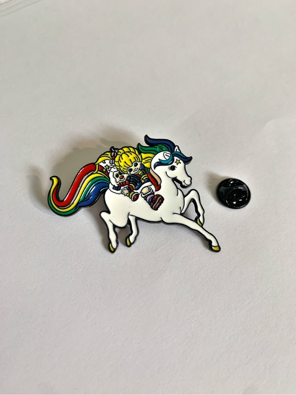 New Rainbow Brite & Friends 80s Cartoon Enamel Pin Brooch 1 1/2 inch